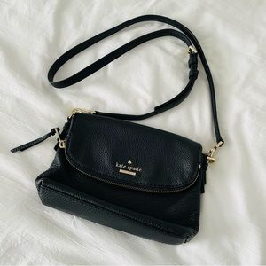 Kate spade small black fold over crossbody